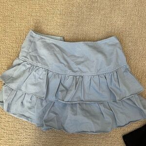 blue jean ruffle skirt